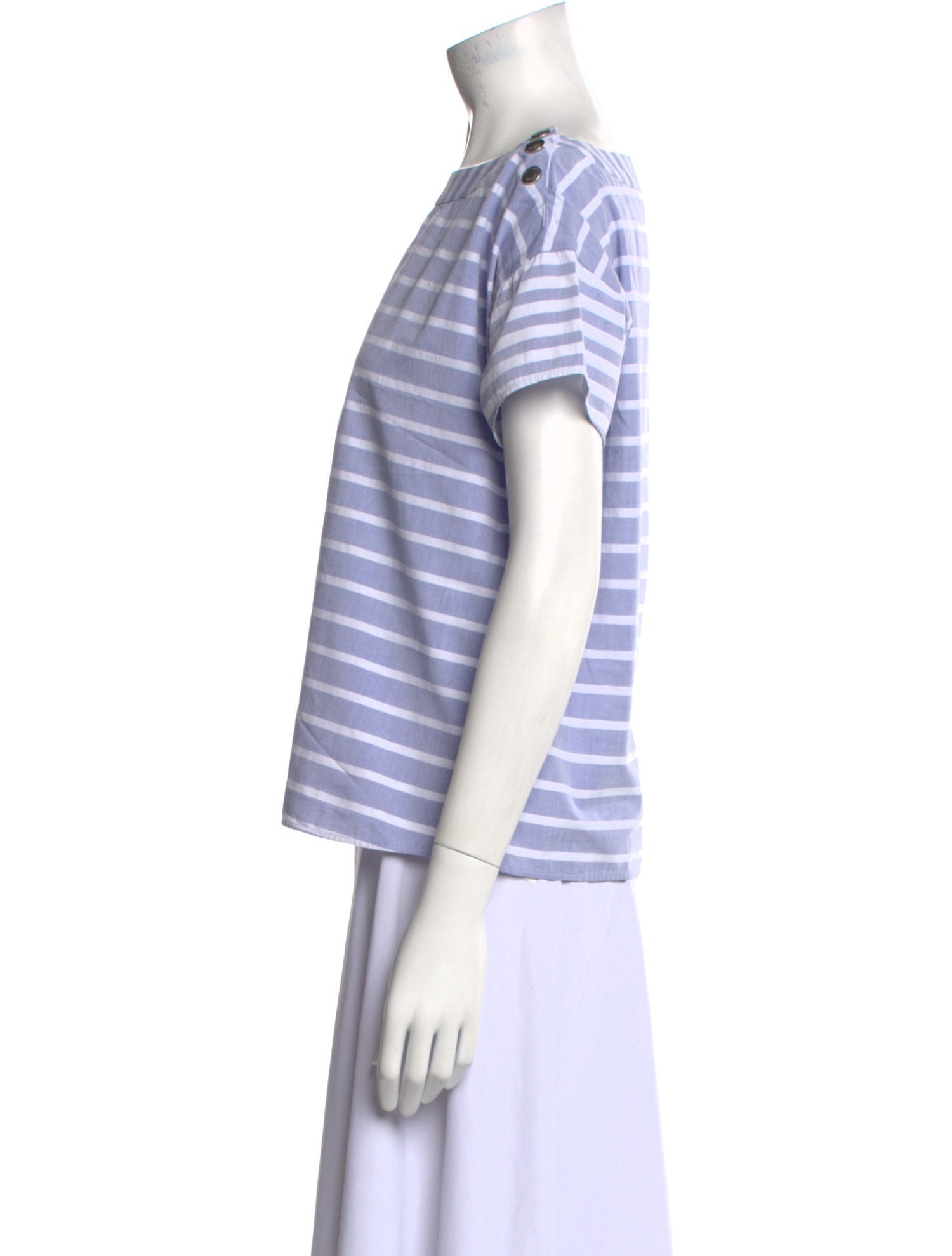 Bogner Striped Bateau Neckline Top