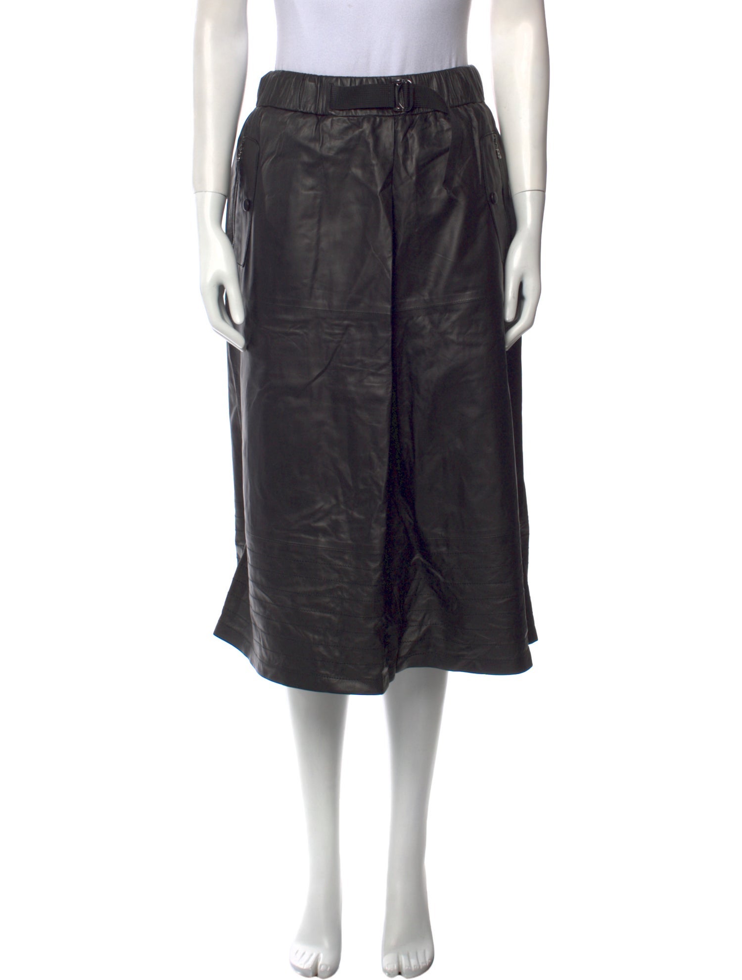 Bogner Leather Midi Length Skirt w/ Tags