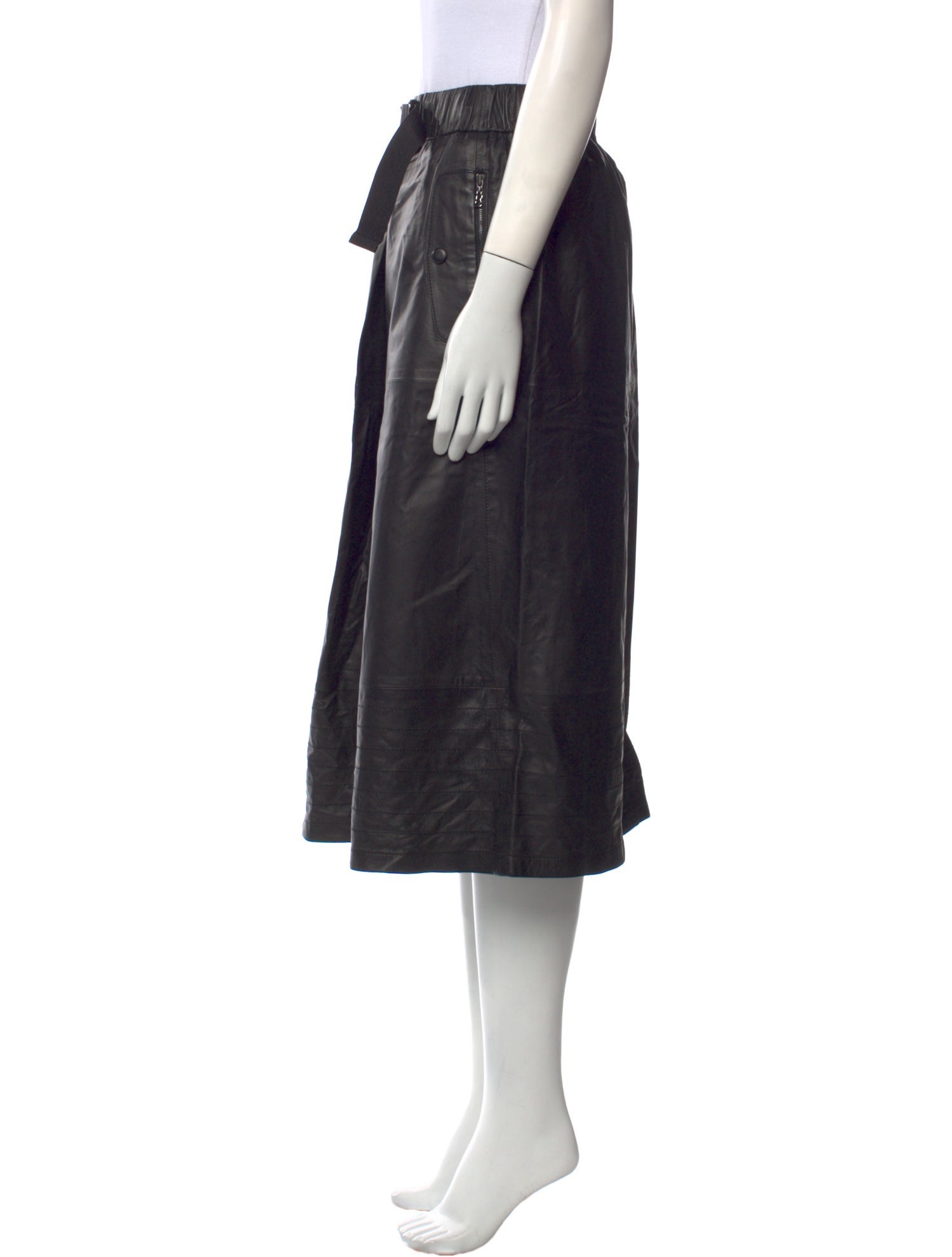 Bogner Leather Midi Length Skirt w/ Tags