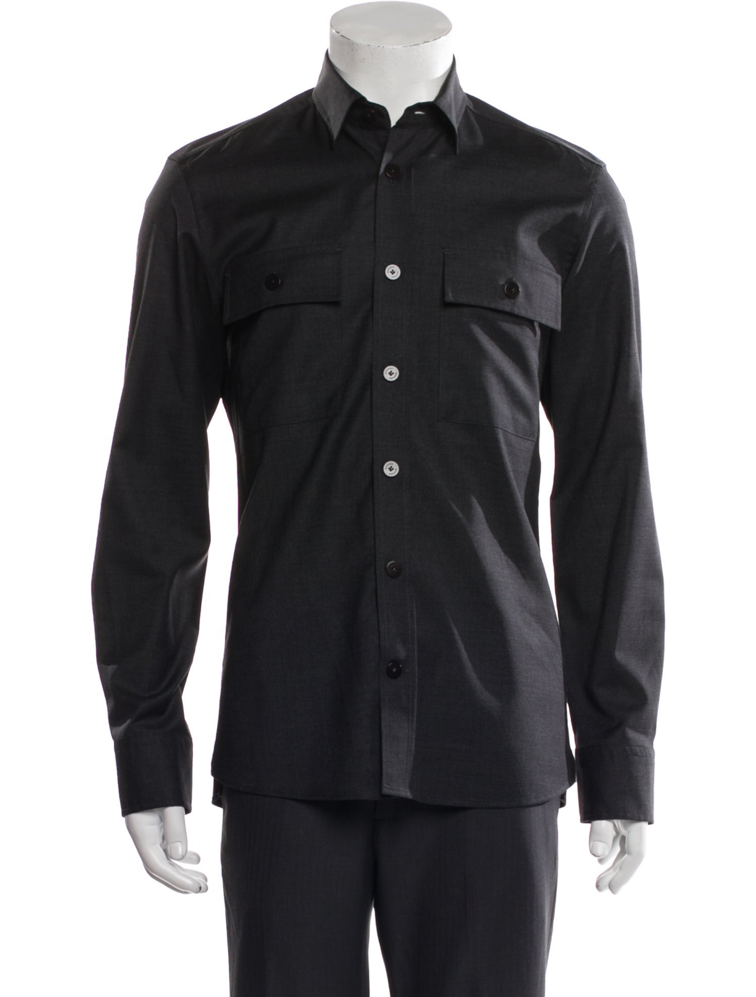 Bogner Virgin Wool Long Sleeve Dress Shirt