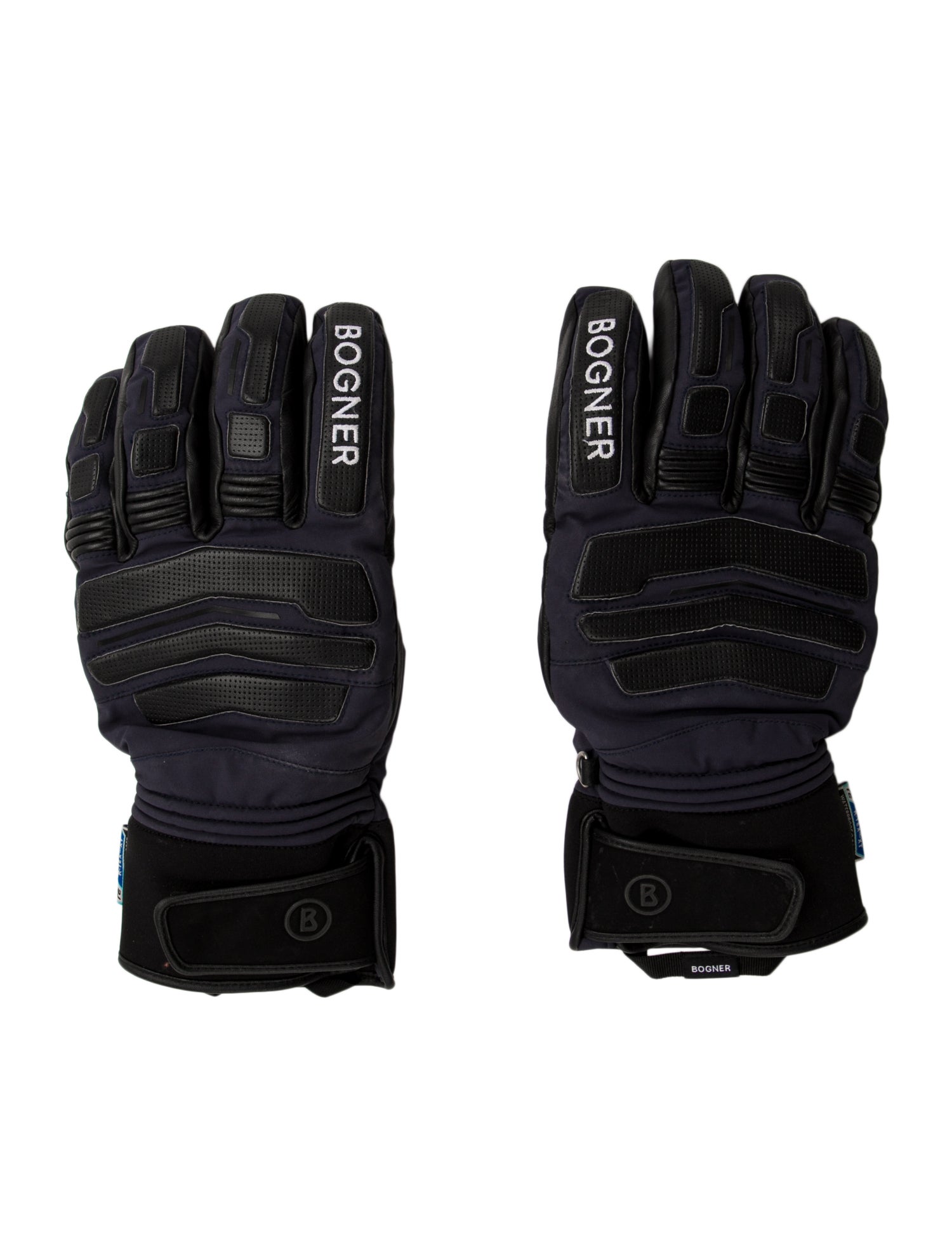 Bogner blue pattern print mitten's