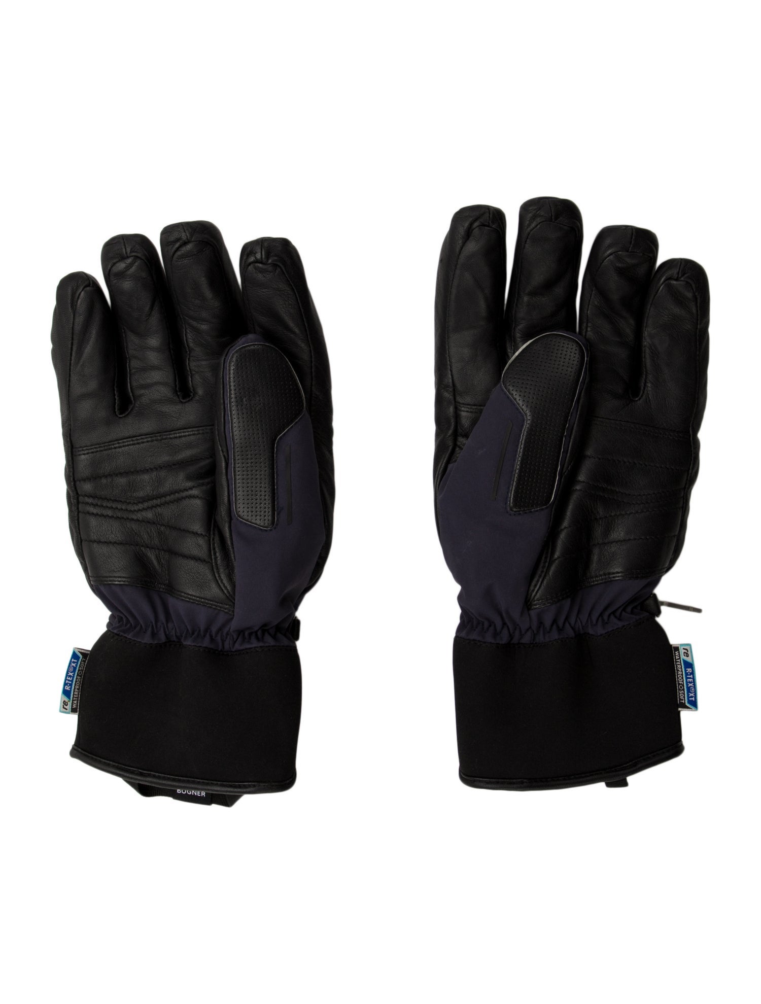 Bogner blue pattern print mitten's