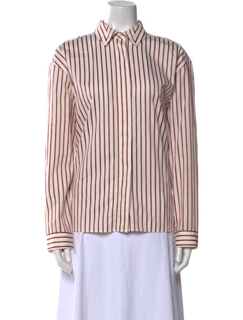 Bogner Striped Long Sleeve Button-Up Top
