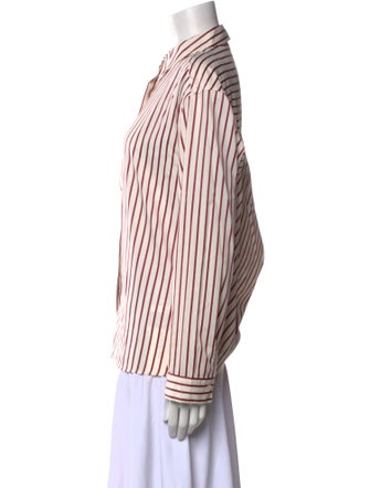 Bogner Striped Long Sleeve Button-Up Top