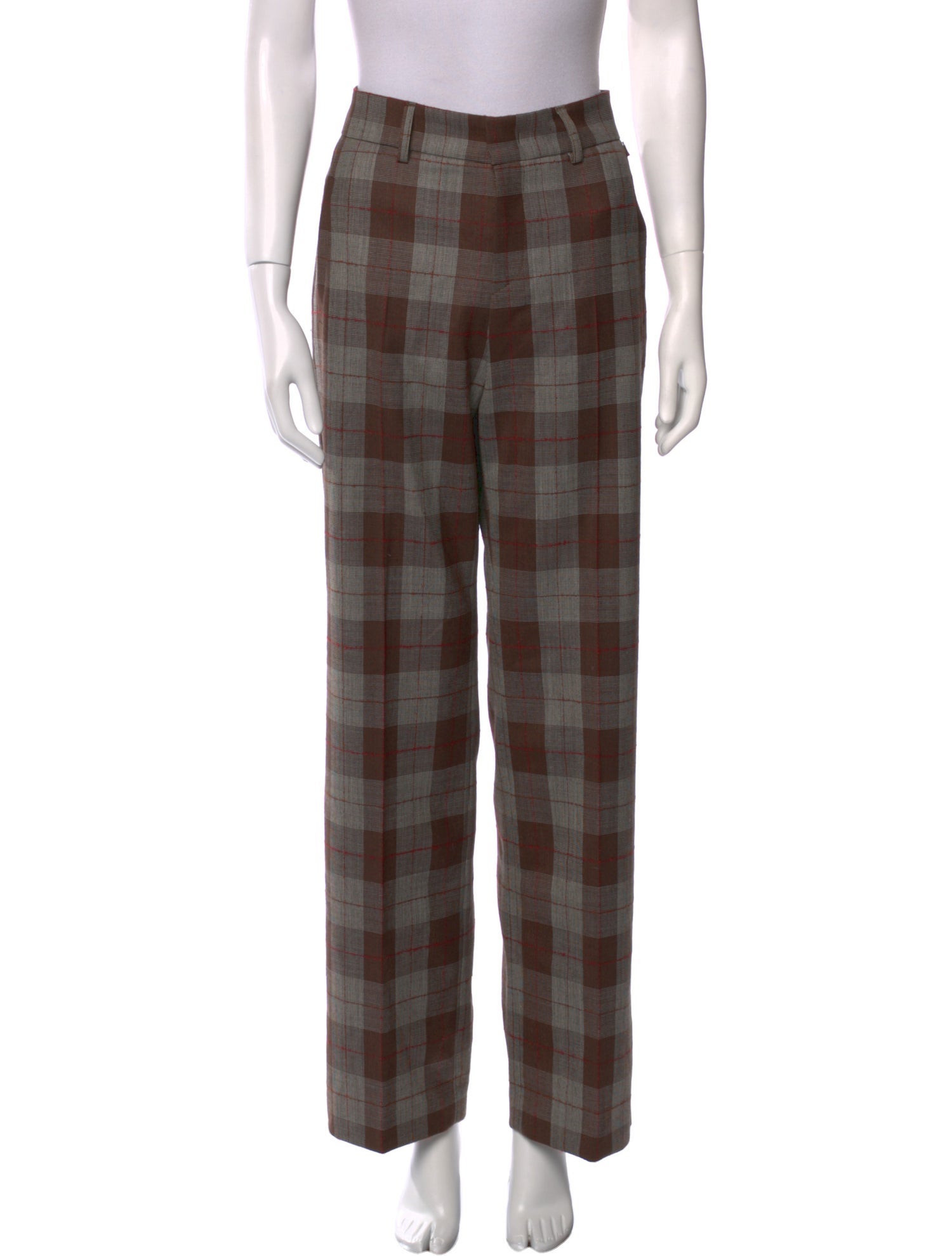 Bogner Plaid Print Wide Leg Pants