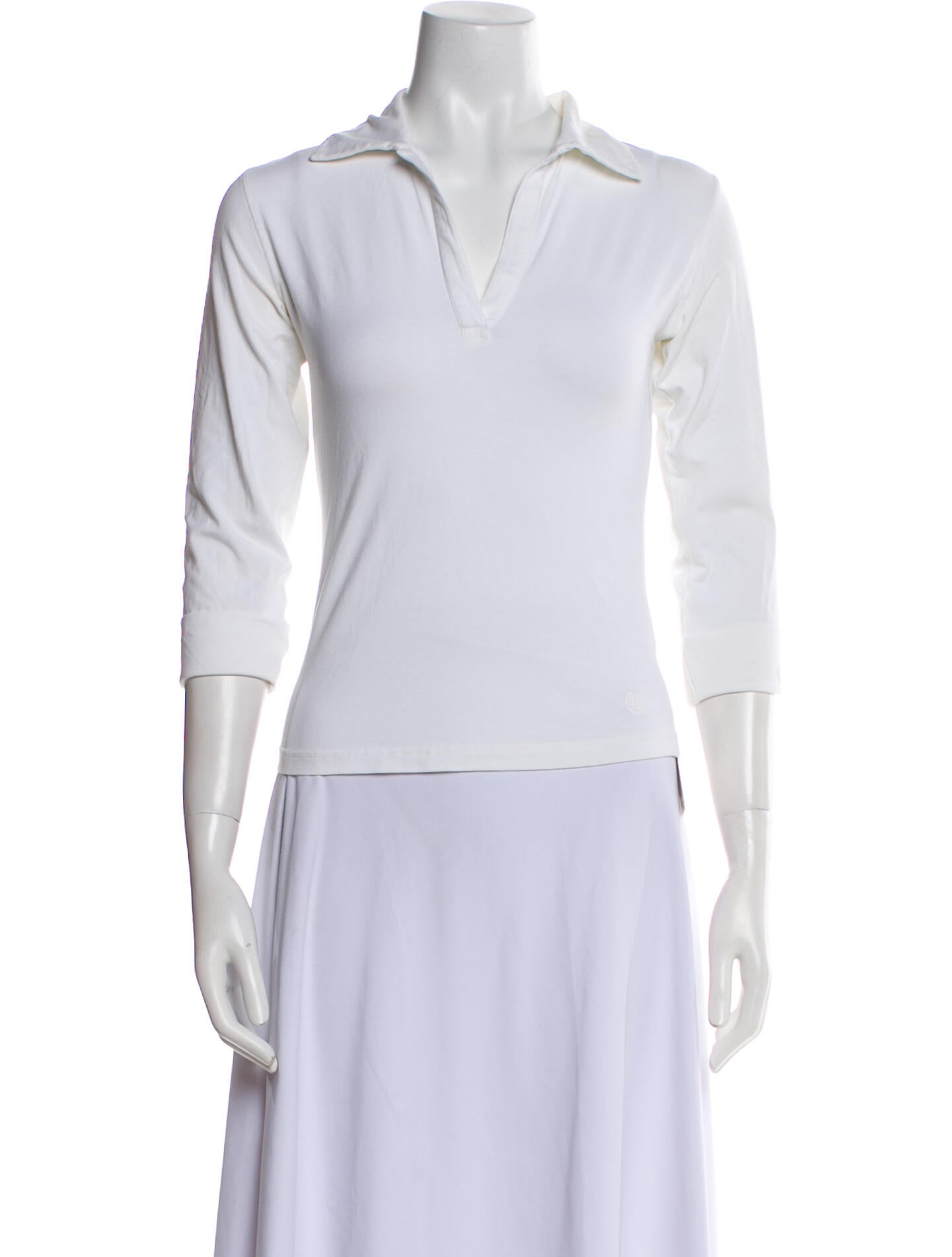 Bogner V-Neck Three-Quarter Sleeve Polo