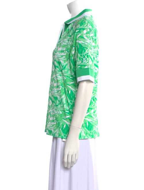 Bogner Printed V-Neck Button-Up Top