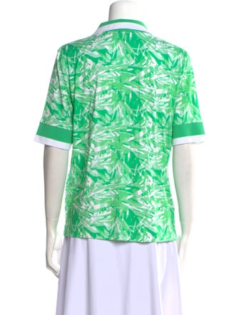 Bogner Printed V-Neck Button-Up Top