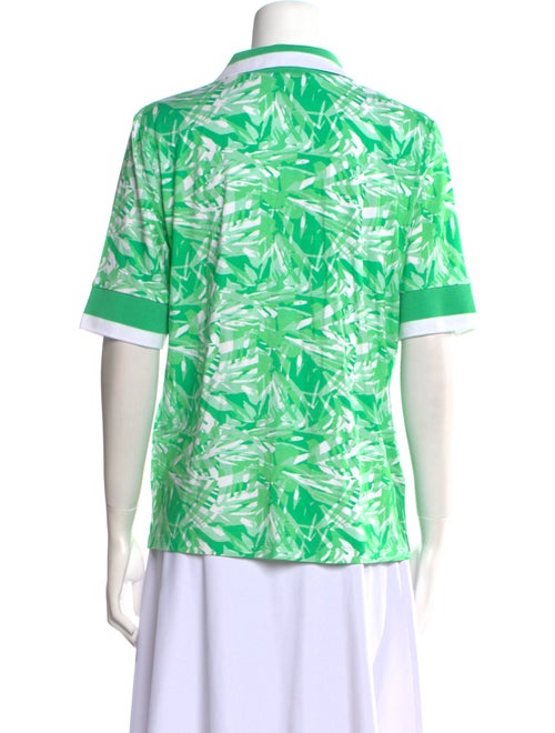 Bogner Printed V-Neck Button-Up Top