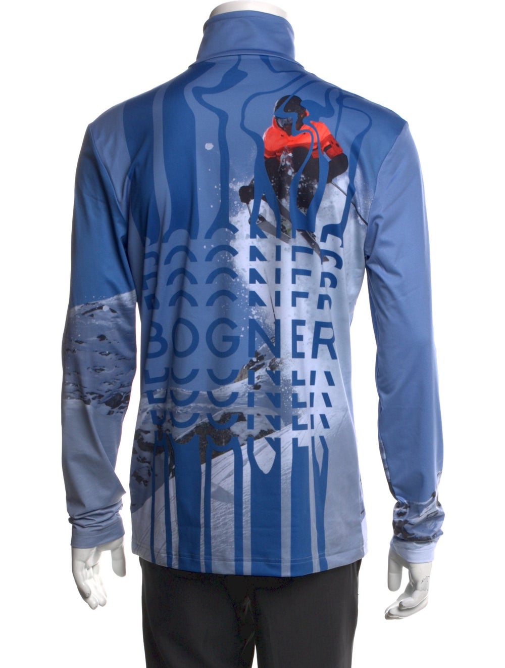 Bogner Printed Mock Neck Polo Shirt w/ Tags - Blue Polos, Clothing ...