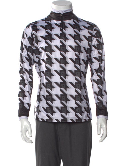 Bogner Houndstooth Print Mock Neck Sweatshirt