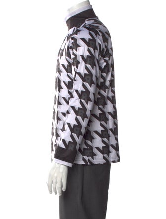 Bogner Houndstooth Print Mock Neck Sweatshirt