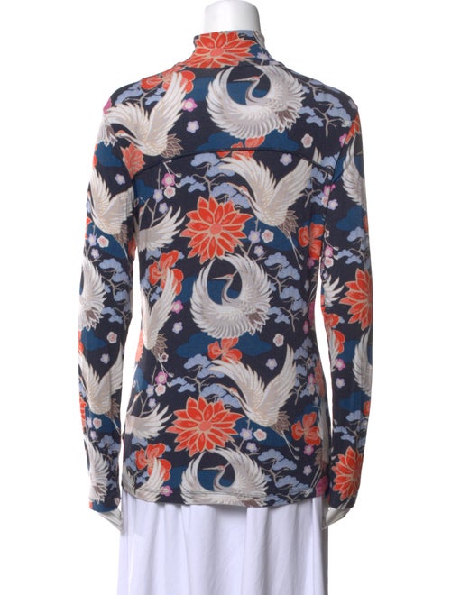 Bogner Floral Print Long Sleeve Button-Up Top