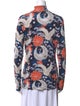 Bogner Floral Print Long Sleeve Button-Up Top