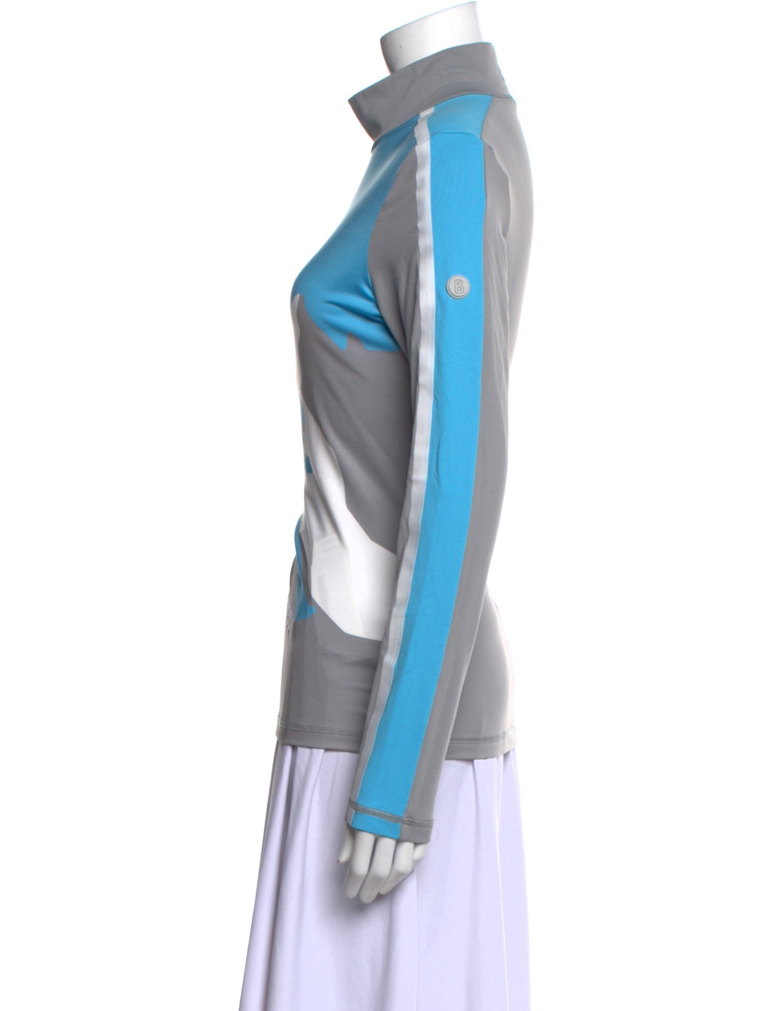 Bogner Colorblock Pattern Turtleneck Sweatshirt