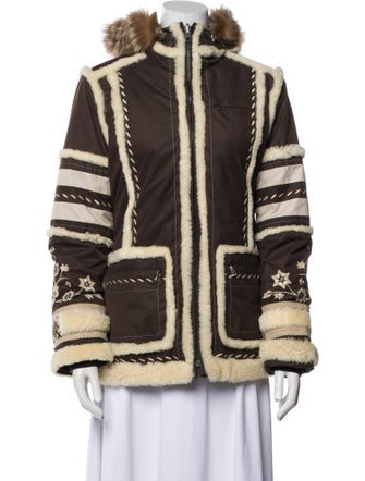 Bogner Striped Fur Coat