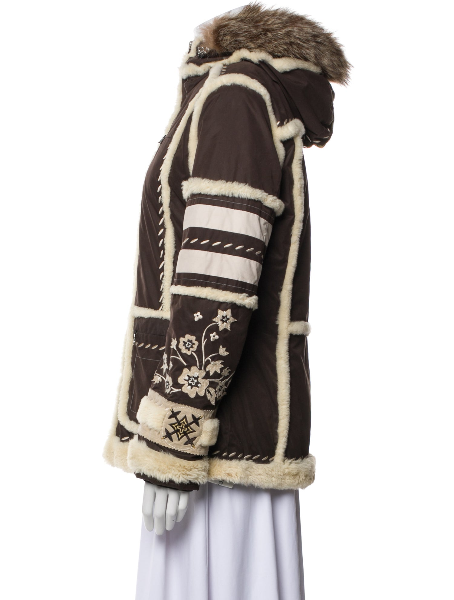 Bogner Striped Fur Coat