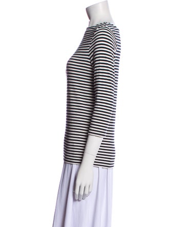 Bogner Striped Bateau Neckline Top