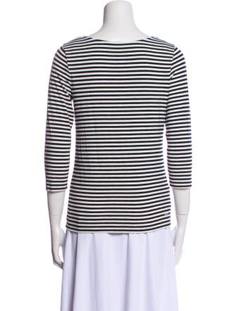 Bogner Striped Bateau Neckline Top
