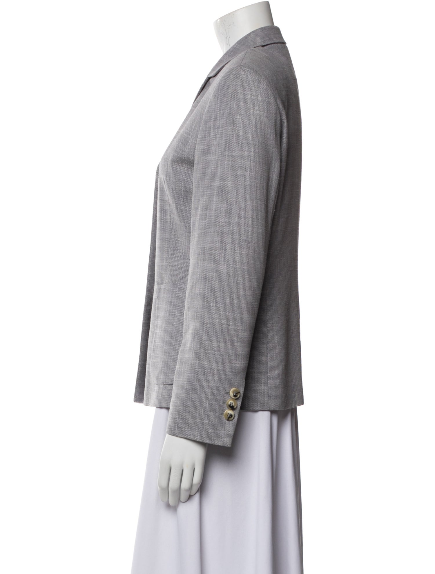 Bogner Virgin Wool Plaid Print Blazer