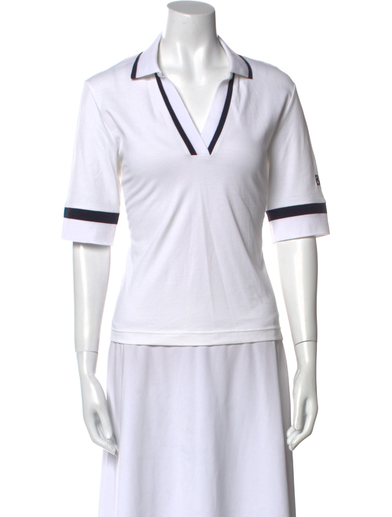 Bogner V-Neck Three-Quarter Sleeve Polo