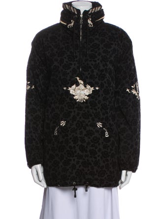 Bogner Nylon Animal Print Faux Fur Coat