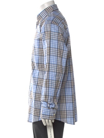 Bogner Plaid Print Long Sleeve Dress Shirt