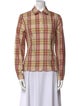 Bogner Plaid Print Long Sleeve Button-Up Top