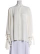 Bogner Mock Neck Long Sleeve Button-Up Top