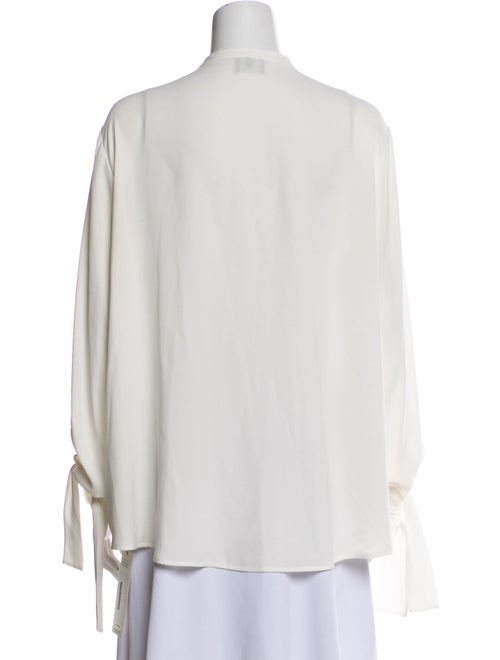 Bogner Mock Neck Long Sleeve Button-Up Top