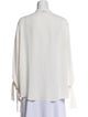 Bogner Mock Neck Long Sleeve Button-Up Top
