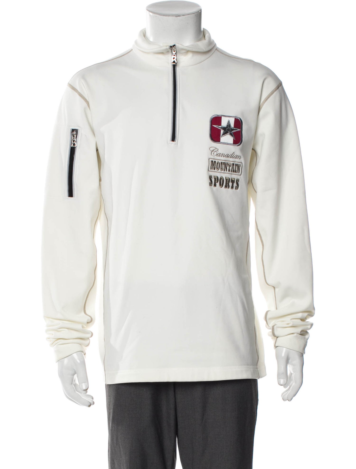 Bogner Graphic Print Mock Neck Polo Sweater