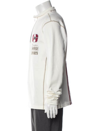 Bogner Graphic Print Mock Neck Polo Sweater