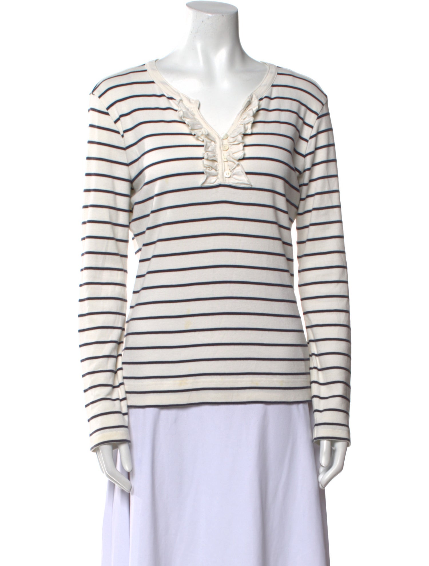 Bogner Striped V-Neck Top