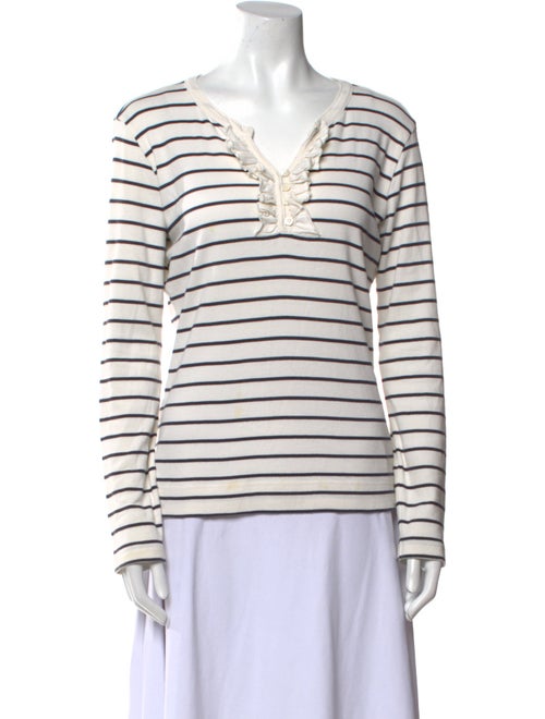 Bogner Striped V-Neck Top