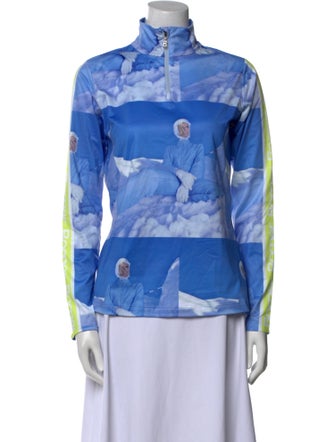 Bogner Printed Mock Neck Blouse