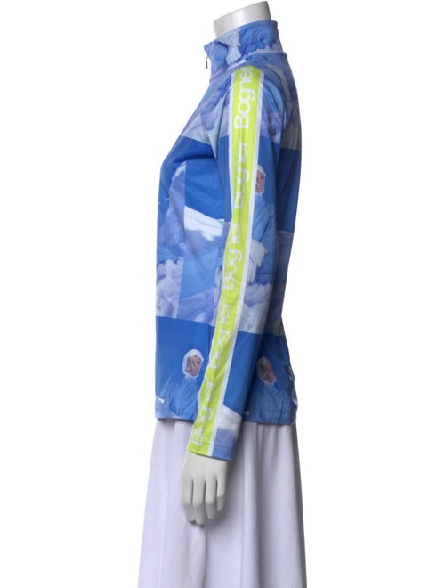 Bogner Printed Mock Neck Blouse