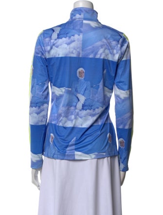 Bogner Printed Mock Neck Blouse