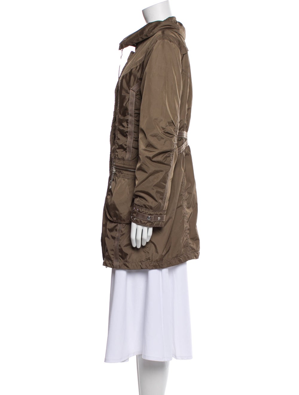 Bogner Utility Jacket Brown Ruffle Embellishment … - image 2