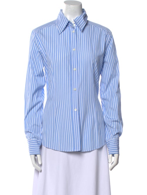 Bogner Striped Long Sleeve Button-Up Top