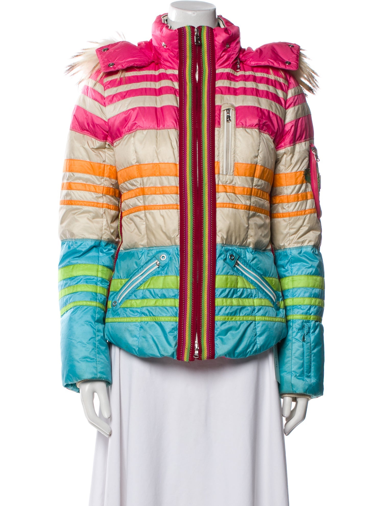 Bogner Plaid Print Down Jacket