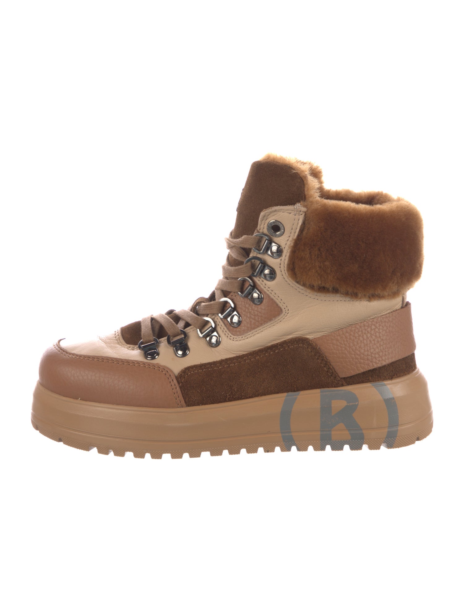 Bogner Leather Colorblock Pattern Lace-Up Boots