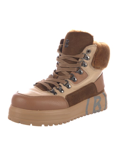 Bogner Leather Colorblock Pattern Lace-Up Boots