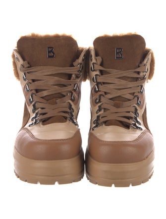 Bogner Leather Colorblock Pattern Lace-Up Boots