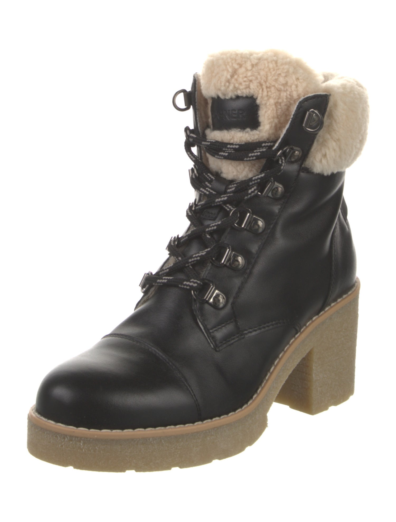 Bogner Leather Colorblock Pattern Lace-Up Boots