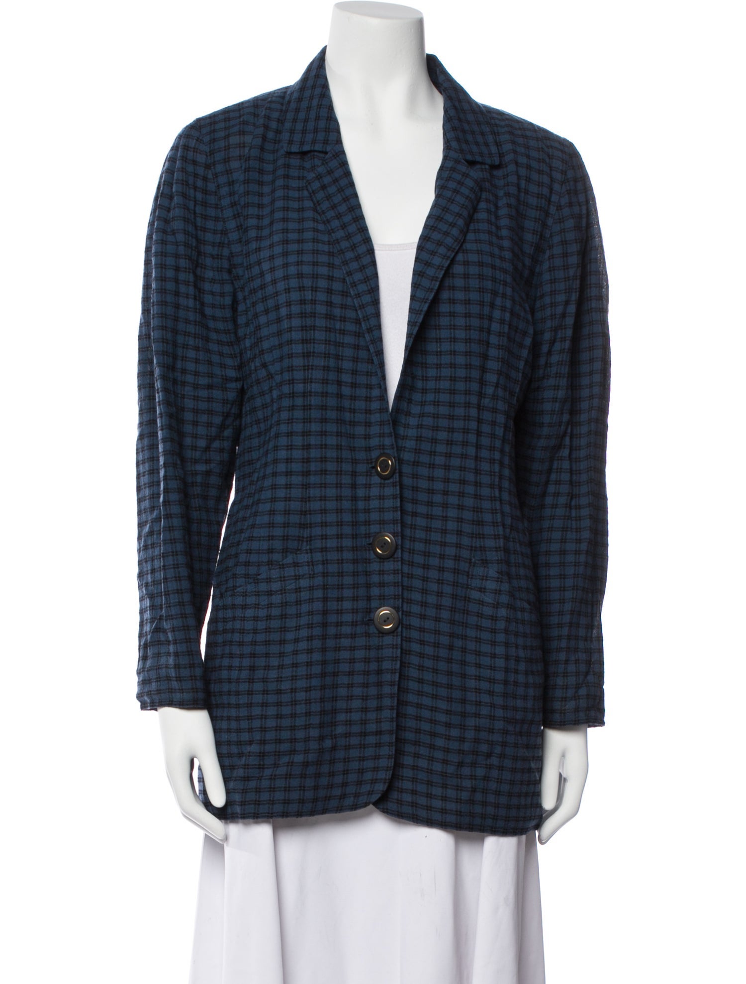 Bogner Wool Plaid Print Coat