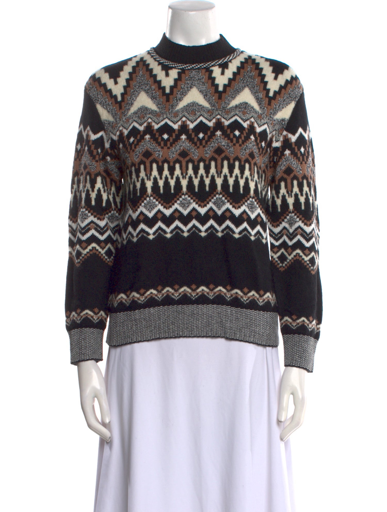 Bogner Printed Mock Neck Sweater w/ Tags