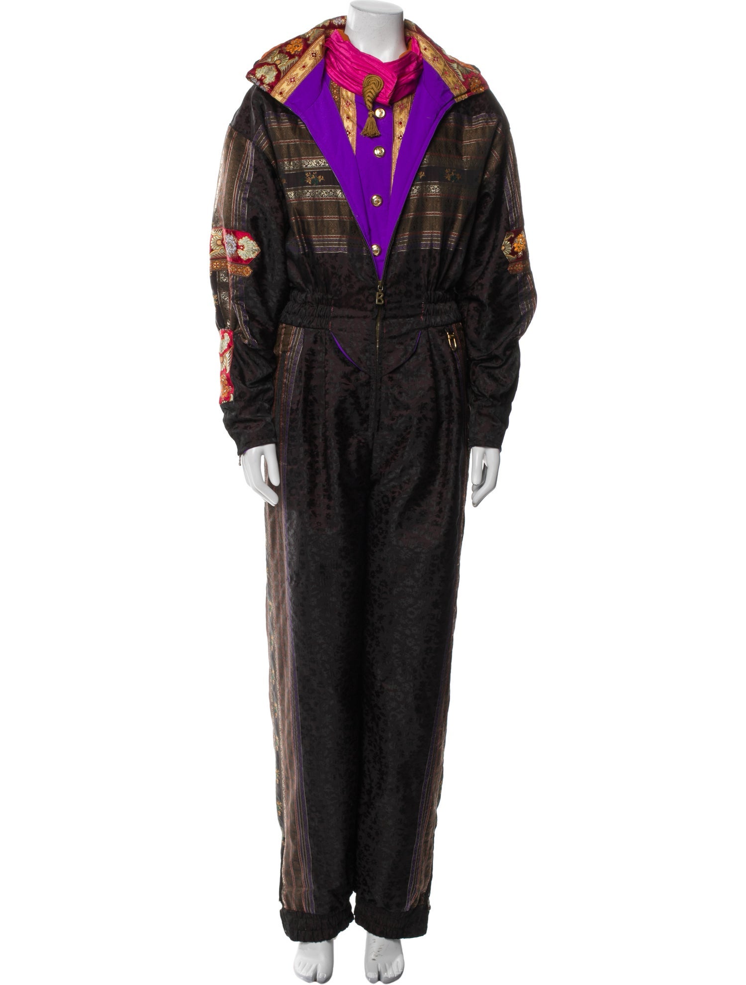 Bogner Floral Print Tassel Accents Pantsuit