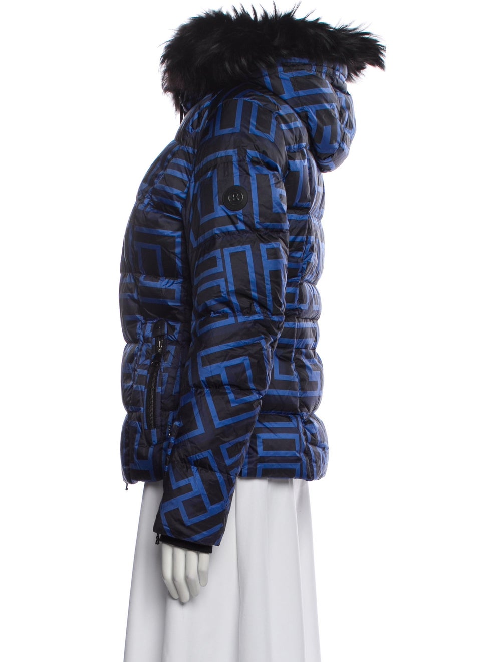 Bogner Down Down Jacket Blue Printed With Hood St… - image 2