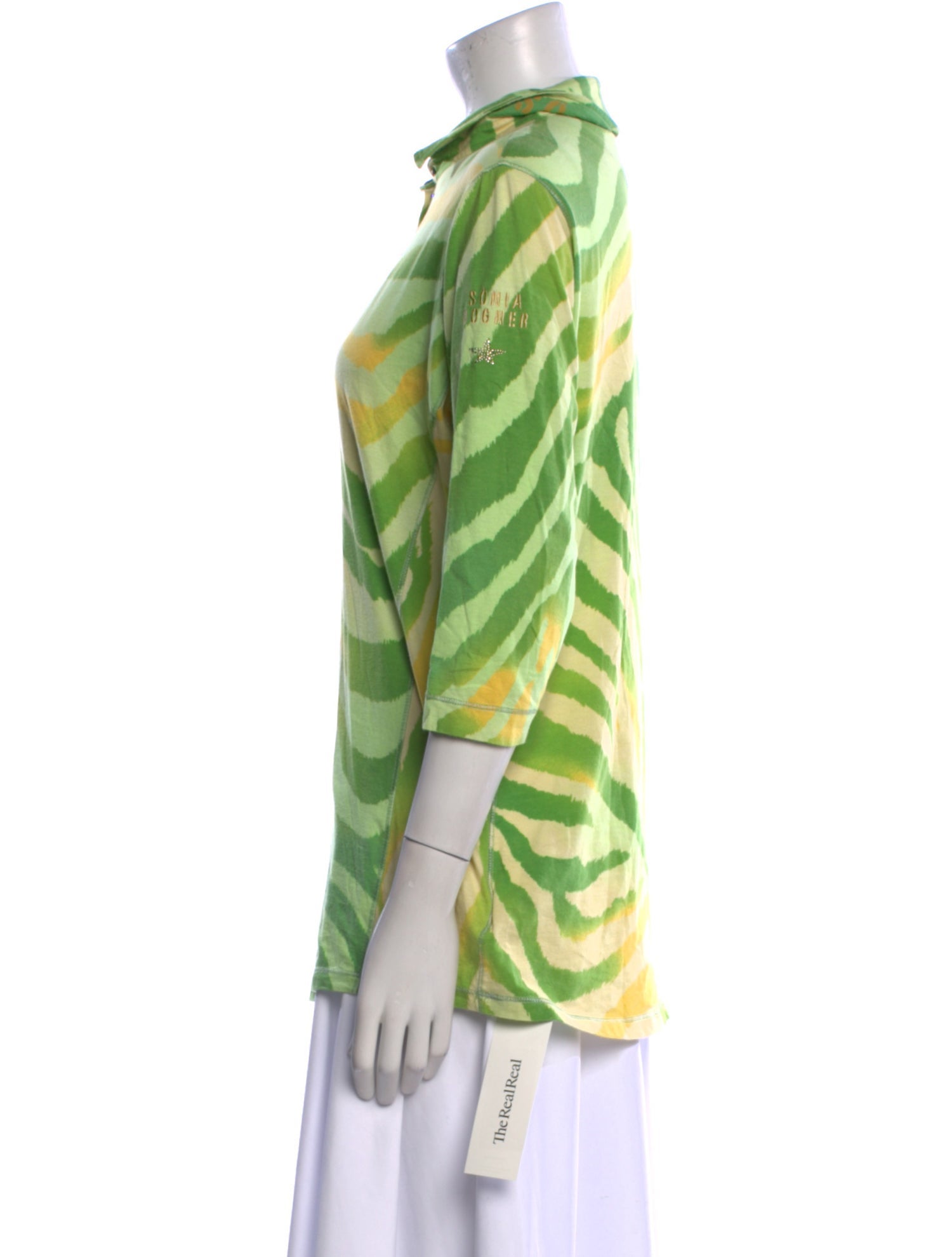 Bogner Printed Three-Quarter Sleeve Polo